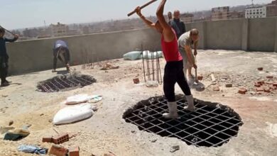 ازاله عدد ١٠ حالات بناء مخالف بمساحه ٥٨٠متر بمدينة الخصوص