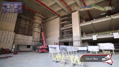 تركيب القضبان وتشطيبات المحطات بمشروع الخط الاول من شبكة القطار الكهربائي السريع