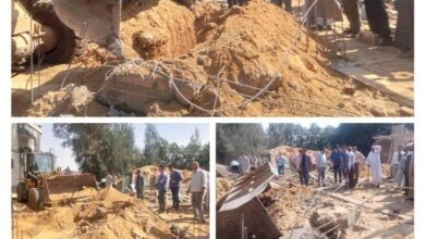 الإزالة الفورية لحالات تعدي بالبناء بمركز ومدينة الحسينية