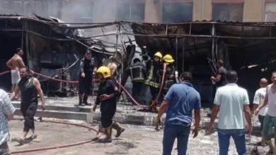 إصابة سبعة أشخاص بحروق واختناق إثر اندلاع حريق ضخم داخل مول بمدينة  أكتوبر