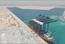 وزير الصناعة والنقل: استقبال رصيف محطة هاتشيسون رقم 1 بميناء السخنة السفينة المتخصصة ZHEN HUA 36