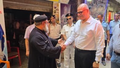 محافظ القليوبية يتفقد محيط كنيسة السيدة العذراء بمسطرد