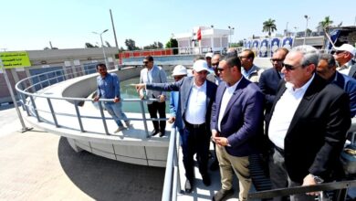 وزير الإسكان ومحافظ الغربية بتفقدان محطة معالجة صرف صحي زفتى