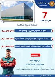 وزارة العمل: فرص عمل جديدة في الأردن بمجالات الصناعات الغذائية وصناعة الأثاث