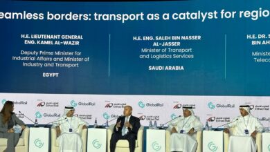 وزير الصناعة والنقل يشارك في افتتاح المعرض والمؤتمر العالمي للسكك الحديدية والنقل والبنية التحتية