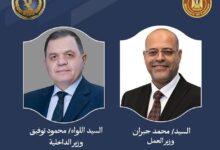 وزير العمل يشكر وزير الداخلية على جهود "الوزارة" في ضبط 64 شركة بدون ترخيص في 6 محافظات