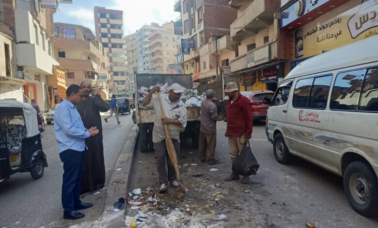 رفع كفاءة النظافة العامة بمداخل و مخارج قلين