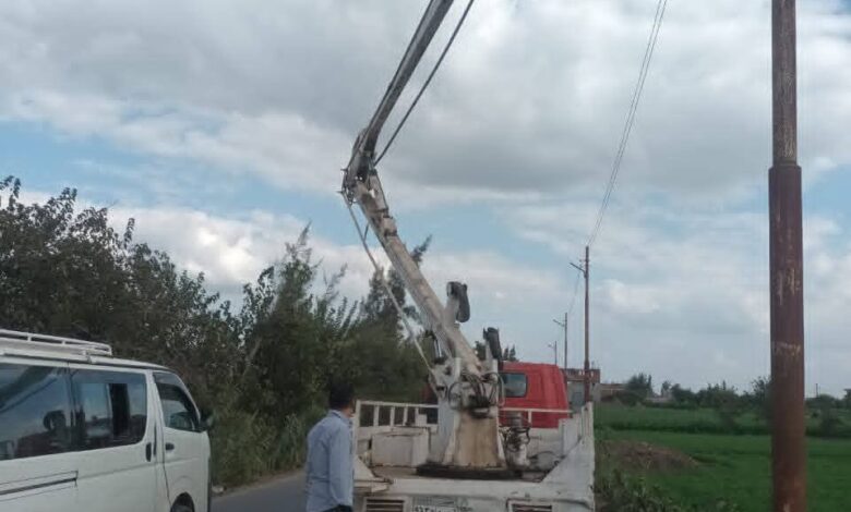 رفع كفاءة الانارة العامة بالطرق الرئيسية بمداخل مدينة بقلين