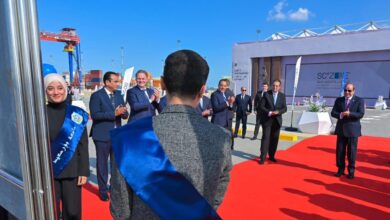 الرئيس عبد الفتاح السيسي،يشهد افتتاح عدد من المحطات البحرية بالمنطقة الاقتصادية لقناة السويس بميناء شرق بورسعيد.