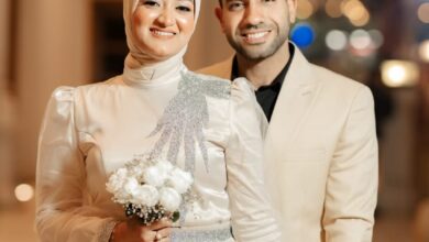 تهنئة للعروسين فاطمة عبد اللطيف والمهندس / احمد جمال