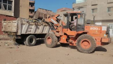 رفع كفاءة النظافة العامة بمداخل ومخارج مدينة فلين