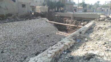 تبطين ترعة بركة