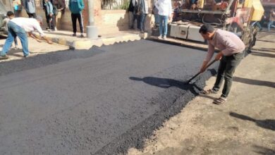 محافظ كفرالشيخ يتابع أعمال الرصف شارع العاشر من رمضان بالحامول