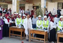 تعليم الشرقية:مديرعام فاقوس التعليمية يزور مدرسة الصنائع بنات