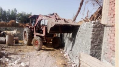 إزالة فورية لاربعة حالات على الرقعة الزراعية بالشرقية