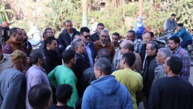جولة لرئيس شركة مياه القليوبية بقرية الشموت لمتابعة لحل مشاكل الصرف الصحي