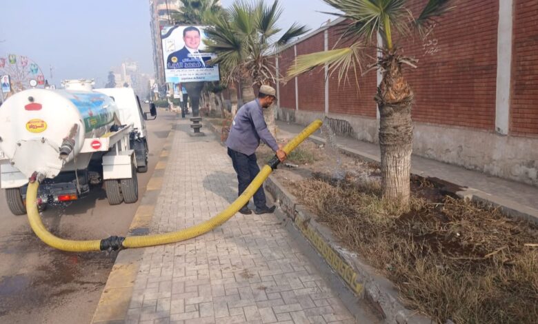 حملات نظافة لرفع المخلفات والقمامة وتقليم وتهذيب اشجار بنطاق احياء دسوق