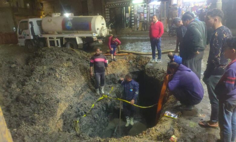 الانتهاء من صيانة خط الطرد الرئيسي بقطر 350 مم بمساكن الصفا بدسوق