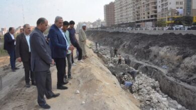 تطوير كورنيش محور محلة منوف بالغربية بنسبة تنفيذ تجاوزت الــ65%