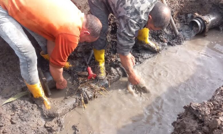 محافظ كفرالشيخ يوجه بصيانة خط مياه الشرب بقرى البحيري بسيدي سالم