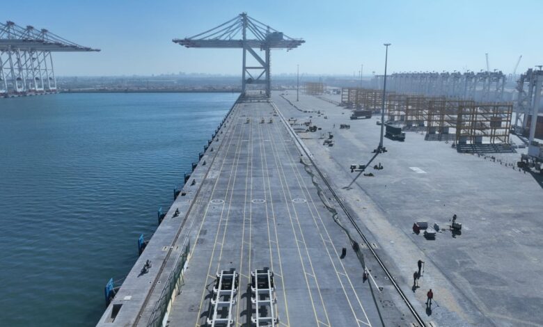 أحدث تصوير جوي لمحطة حاويات تحيا مصر 1 بميناء دمياط