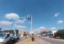 تركيب 37 عمود إنارة بعاصمة المحافظة ضمن مبادرة «كفرالشيخ بتنور»