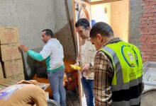 ضبط 325 كجم مواد غذائية مجهولة المصدر بمدينة كفرالشيخ