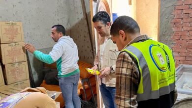 ضبط 325 كجم مواد غذائية مجهولة المصدر بمدينة كفرالشيخ