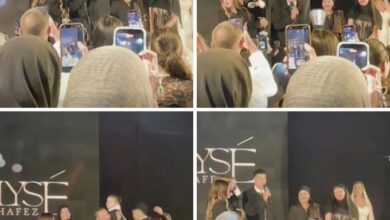 إمام عاشور بشارك في إفتتاح عرض أزياء من تصميم زوجته