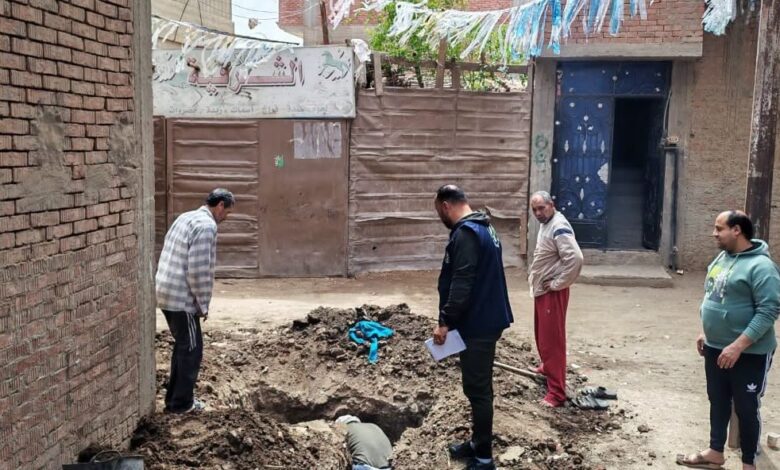 30 وصلة مياة مجانينة بقرية ام الزين وتوابعها بالشرقية