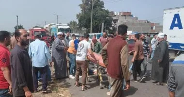 25 مصابا بحادث الطريق الرابط بين الدقهلية ودمياط ونقلهم لمستشفى كفر سعد