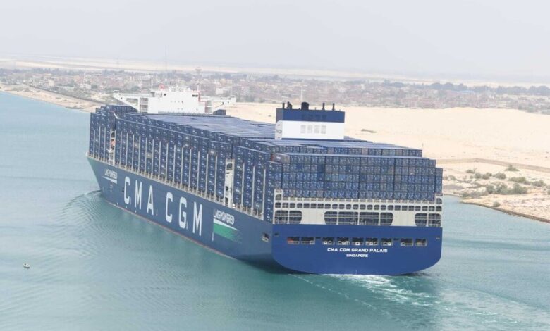 عبور أكبر سفينة حاويات بالعالم قناة السويس تعمل بالغاز الطبيعي المسال