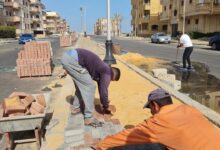 تركيب الانترلوك بمصيف بلطيم ضمن مشروعات الخطة الاستثمارية بكفرالشيخ