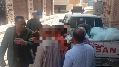 ضبط طن ونصف دقيق بلدى مدعم محظور تداوله داخل ماكينة طحين بالشهداء