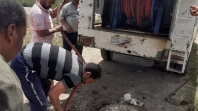 رفع كفاءة وصيانة شبكات الصرف الصحي بقرى قلين