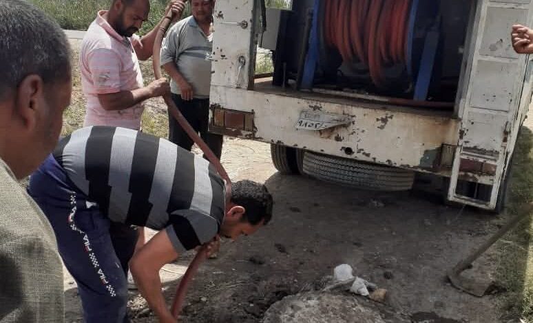 رفع كفاءة وصيانة شبكات الصرف الصحي بقرى قلين