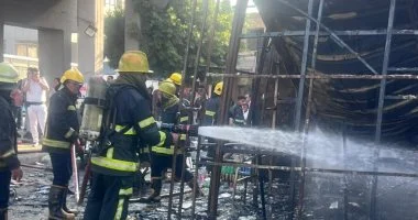 إخمادا حريق فى جراج فى السلام