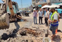 محافظ كفرالشيخ يوجه بصيانة وإصلاح خط مياه الشرب قطر 12 بوصة بميدان الري بالحامول