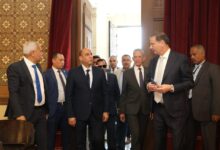 وزير الزراعة يستقبل وزيري العمل والمجالس النيابية ومحافظ الجيزة في معرض زهور الربيع