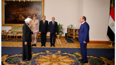 رئيس النيابة الإدارية تؤدي اليمين القانونية أمام الرئيس السيسي