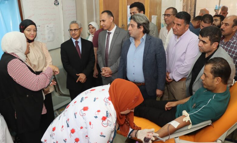 انطلاق الحملة القومية للتبرع بالدم بالمركز الإقليمي لنقل الدم بشرق النيل ببني سويف