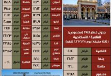 السكة الحديد : تشغيل قطارات إضافية ( ثالثة مكيفة ) يومي 28 و 30 يونيو الجارى
