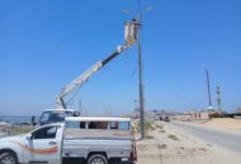 رفع كفاءة شبكة الإنارة العامة بمدينة بلطيم
