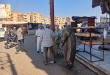 حملات لرفع الاشغالات بشوارع مدينه قويسنا