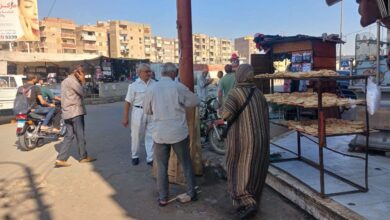 حملات لرفع الاشغالات بشوارع مدينه قويسنا