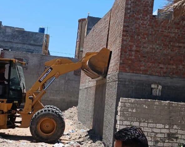 حملات مكثفة لإزالة التعديات ومخالفات البناء فى كفرالشيخ