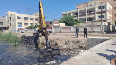 تطهير مصرف حوض الحجر بلاصيف نور البلد بكنيسة الصرادوسي بدسوق
