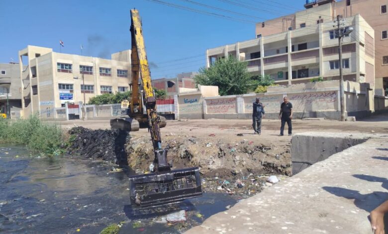 تطهير مصرف حوض الحجر بلاصيف نور البلد بكنيسة الصرادوسي بدسوق