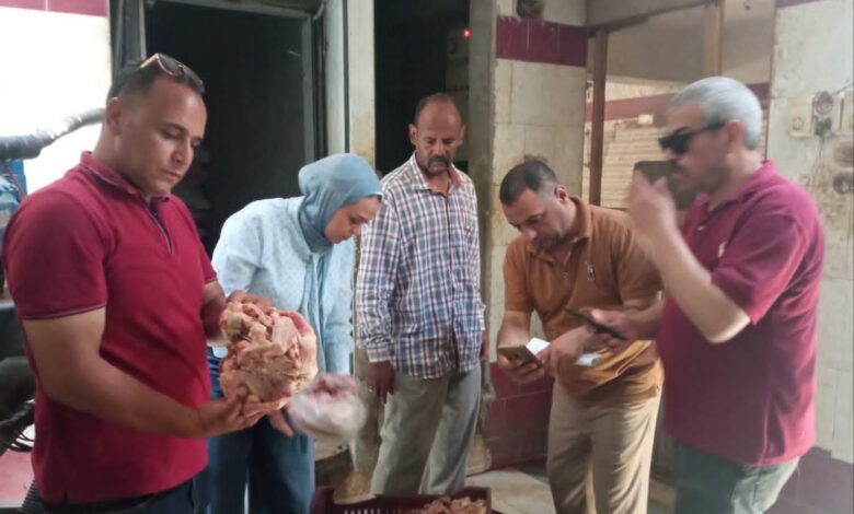 ضبط نصف طن دواجن وأسماك ولحوم غير صالحة للاستهلاك الآدمي فى أبوقرقاص وبني مزار