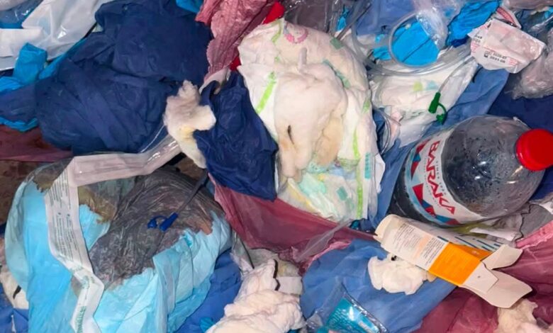 815 كجم من النفايات الطبية